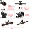 MEUS RACING SCX24 Front Axle Isokinetic 3-Section CVD 52 Max. Steering Angle +5mm Widened SCX24 Upgrades for Axial SCX24 Deadbolt C10 JLU Gladiator Bronco 1/24 RC Crawler (Front - Black) view 2