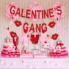 Galentines Gang Banner, Happy Galentines Day Banner, Galentines Day Decorations, HGB Valentines Day Party Decorations, Girl Lady Galentines Day Party Decorations with Hearts Garland, Pre-assembled view 3