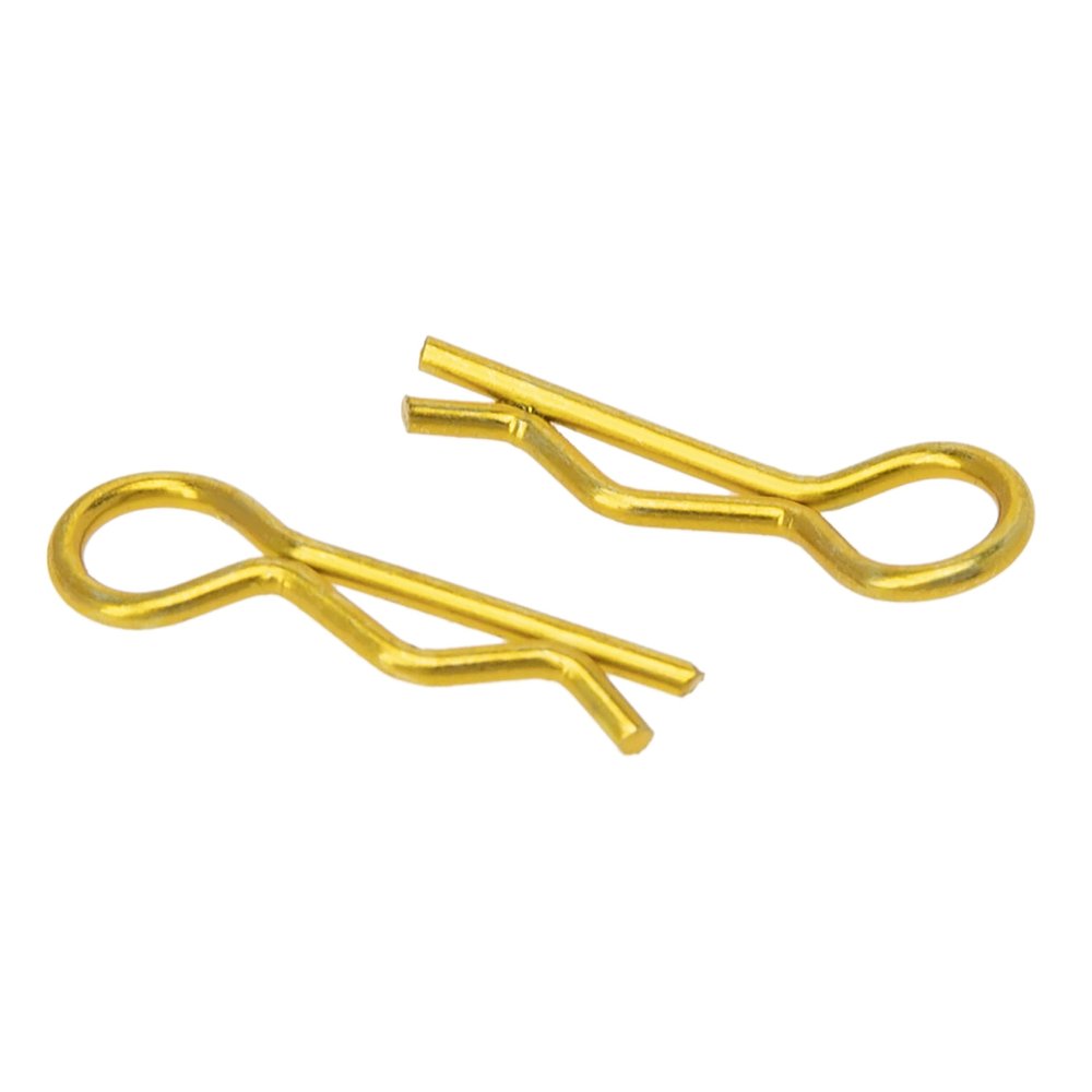 MEUS RACING 100pcs Aluminum R-Clips Body Clips Buckles for 1/18 1/16 1/24 RC Model Car Upgrade Parts Accessories (Yellow)