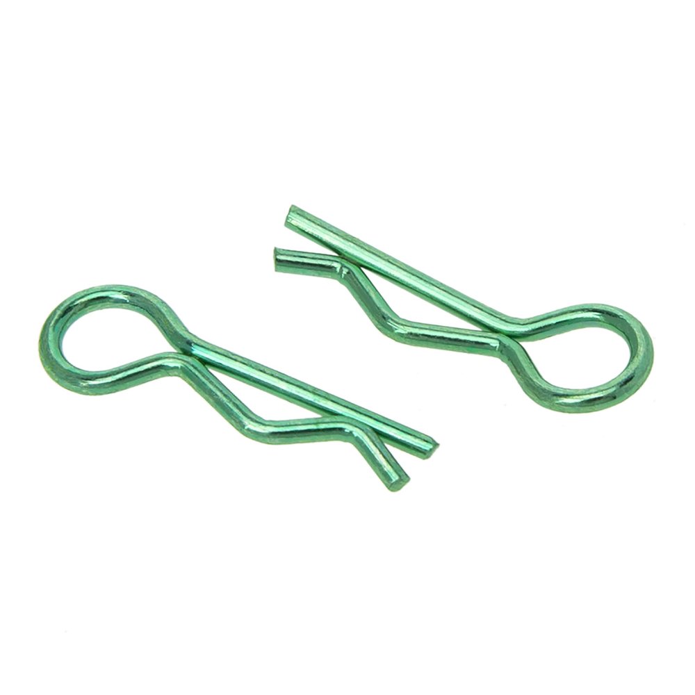 MEUS RACING 100pcs Aluminum R-Clips Body Clips Buckles for 1/18 1/16 1/24 RC Model Car Upgrade Parts Accessories (Green)