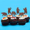 24Pcs Glitter Brown Bear Cupcake Toppers Funny Bears Cupcake Picks Animal Food Picks for Bear Baby Shower Bearly Birthday Cupcake Decoration Bears Party Decoration Supplies view 2