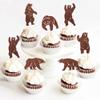 24Pcs Glitter Brown Bear Cupcake Toppers Funny Bears Cupcake Picks Animal Food Picks for Bear Baby Shower Bearly Birthday Cupcake Decoration Bears Party Decoration Supplies view 3