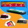 100 Pcs Kids Cartoon Harmonica Bulk 16 Holes Plastic Harmonica Toys for Children Beginners Party Goodie Bags Stuffers, Random Color Pattern view 2