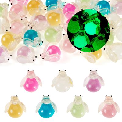 Beadthoven Luminous Mini Resin Glowworm, Glow in The Dark Glowworm Insect Figurine Multicolor Cute Animals Cabochons Ornaments for Dollhouse Fairy Garden Accessories Phone Case Home Decoration