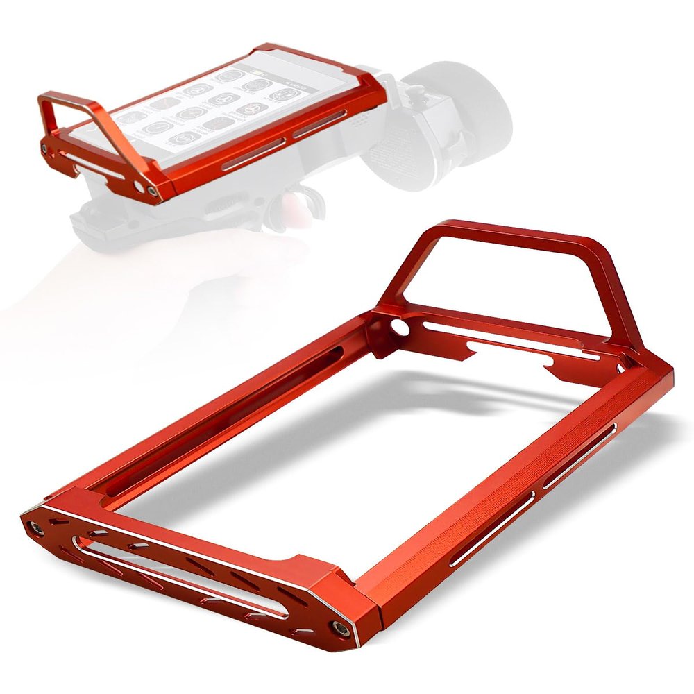 QAGGUM Transmitter Protector Frame Compatible with Flysky Noble NB4 Pro NB4 Lite NB4, Aluminum Alloy Metal Protector Frame for RC Car Transmitter Red