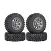 WONFAST 4PCS 1.55 inch Alloy Metal Beadlock Wheel Rim Tyre and 76mm Rubber Tires Set for 1/10 RC Crawler Car Parts for Axial 90069 TF2 D90 CC01 LC70 Tamiya JIMNY (Gray) view 1