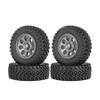 WONFAST 4PCS 1.55 inch Alloy Metal Beadlock Wheel Rim Tyre and 76mm Rubber Tires Set for 1/10 RC Crawler Car Parts for Axial 90069 TF2 D90 CC01 LC70 Tamiya JIMNY (Gray) view 2