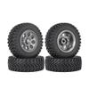 WONFAST 4PCS 1.55 inch Alloy Metal Beadlock Wheel Rim Tyre and 76mm Rubber Tires Set for 1/10 RC Crawler Car Parts for Axial 90069 TF2 D90 CC01 LC70 Tamiya JIMNY (Gray) view 3