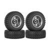 WONFAST 4PCS 1.55 inch Alloy Metal Beadlock Wheel Rim Tyre and 76mm Rubber Tires Set for 1/10 RC Crawler Car Parts for Axial 90069 TF2 D90 CC01 LC70 Tamiya JIMNY (Gray) view 4