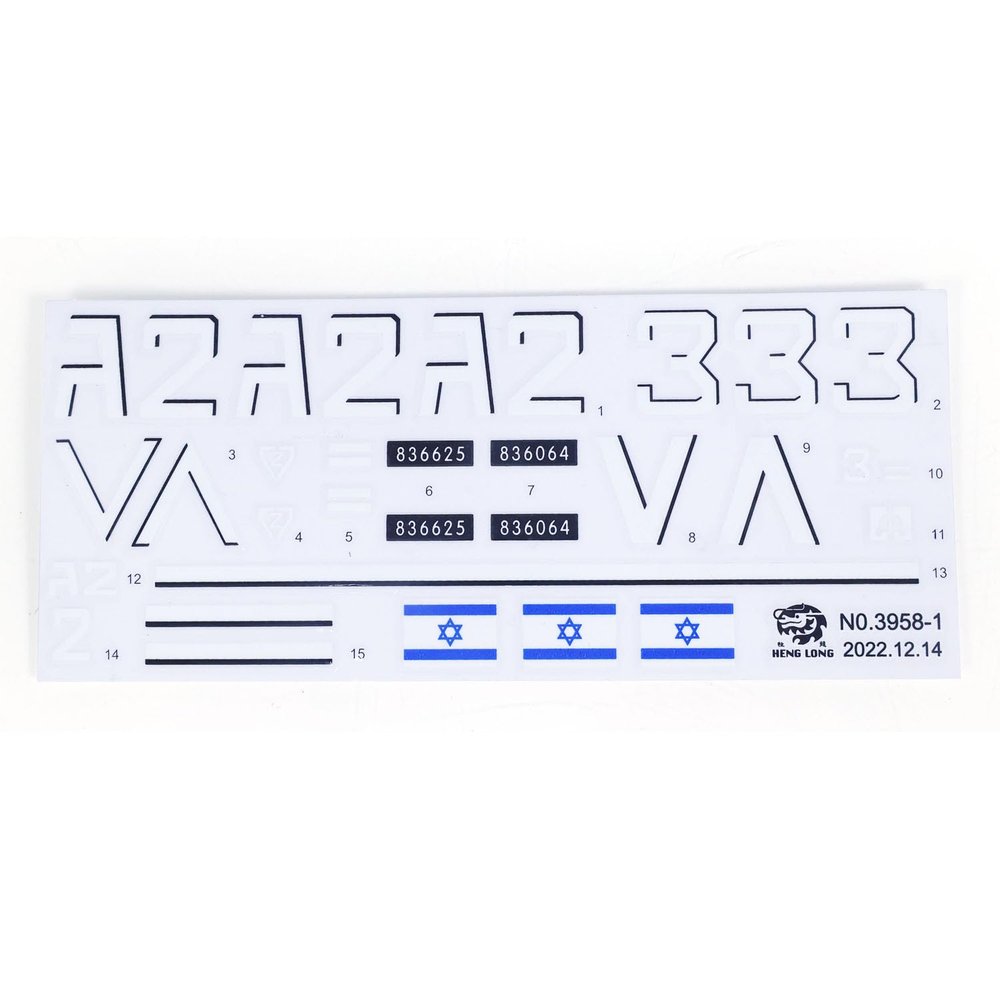 TOUCAN RC HOBBY HengLong RC Tank Stickers for 1/16 IDF Merkava MK IV 3958 Remote Control Tanks
