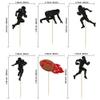 24Pcs Rugby Ball Cupcake Toppers Football Players Sport Cupcake Picks Super Rugby Sports Theme Baby Shower Birthday Party Cake Decorations Supplies view 2