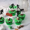 24Pcs Rugby Ball Cupcake Toppers Football Players Sport Cupcake Picks Super Rugby Sports Theme Baby Shower Birthday Party Cake Decorations Supplies view 4