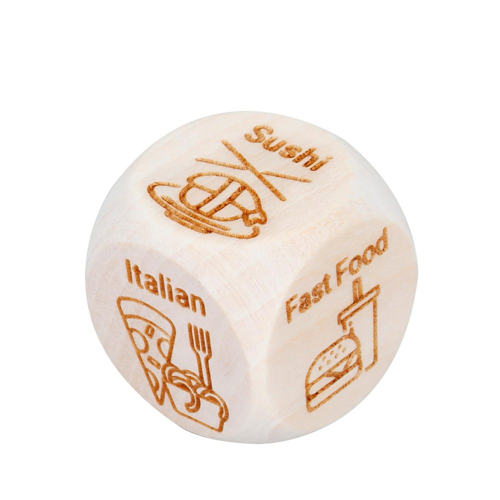 Food Dice, Men Valentines Day Gift, Date Night Gifts for Boyfriend Girlfriend Bride to Be Gifts 5th Anniversary Wood Gift Husband Wife Wedding Christmas Birthday for Women Men Stocking Stuffers