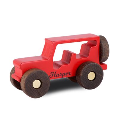 Personalized Baby Wooden Colored Toy Car, Educational Montessori Toy Car, Wooden Sensory Toy, Name Car, Birthday Gift for Boys and Girls, First 2nd 3rd Birthday