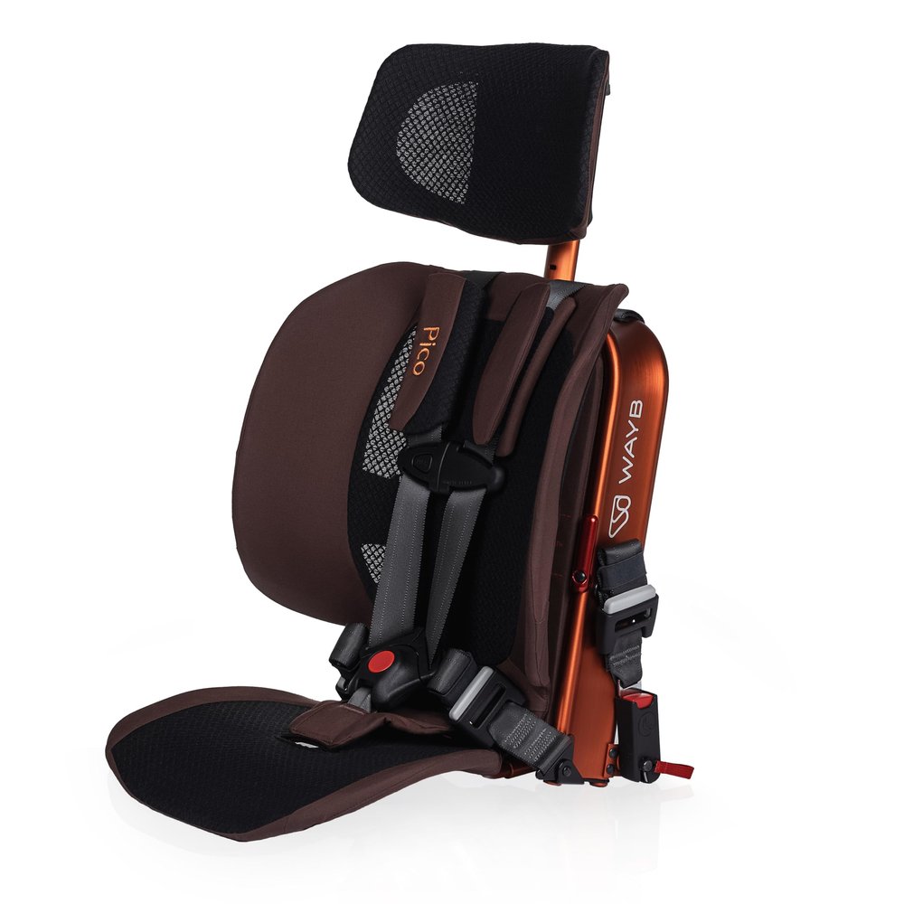 WAYB Pico Travel Car Seat (Golden Hour) Lightweight, Portable, Foldable - Perfect for Airplanes, Rideshares, and Road Trips - Forward Facing for Kids 22-50 lbs. and 30-45"
