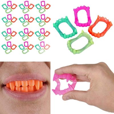 The Dreidel Company Halloween Teeth Neon Fangs Teeth, Costume, Funny Halloween Dress-Up, Pretend Play Decoration (1500-Pack)