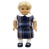 18 inch Doll Outfit-School Plaid Jumper Include Blouse and Hair Accessory/Add on Option: Sock and Shoe (Doll is not Included) (Dropped Waist Jumper Only, Plaid 57) view 3