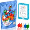 Hanukkah Dreidels Multicolor Plastic Chanuka Draydels with English Transliteration, Includes Dreidel Game Instruction Cards (500-Pack) view 1