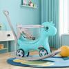 Legendstone Rocking Horse for Toddlers 1-3 Years,4 in 1 Design, Kids Ride on Toy Balance Bike Push Cart with Detachable Balance Board,Fun Birthday Gift-Blue view 1