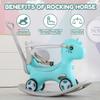 Legendstone Rocking Horse for Toddlers 1-3 Years,4 in 1 Design, Kids Ride on Toy Balance Bike Push Cart with Detachable Balance Board,Fun Birthday Gift-Blue view 2