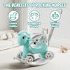 Legendstone Rocking Horse for Toddlers 1-3 Years,4 in 1 Design, Kids Ride on Toy Balance Bike Push Cart with Detachable Balance Board,Fun Birthday Gifts-Blue view 4