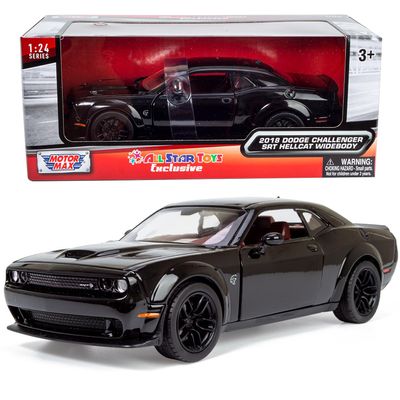 All Star Toys 2018 Challenger SRT Hellcat Widebody Black with Red Interior 1/24 Diecast Model Motormax 79350 Exclusive Edition
