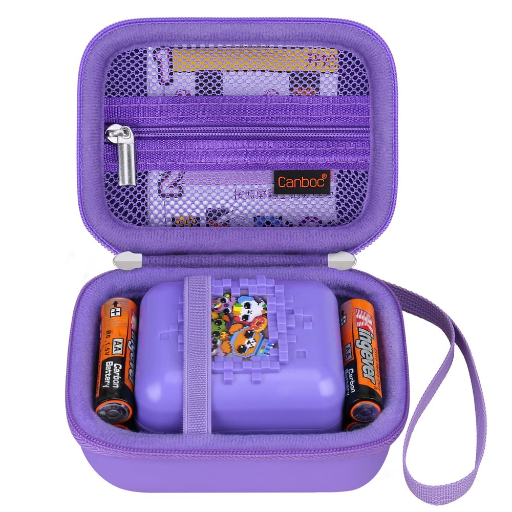 Canboc Hard Carrying Case for Bitzee/Bitzee Disney/Bitzee Magicals Interactive Toy Digital Pet, Virtual Electronic Pets Kids Toys Storage Bag, Purple+Purple (Case Only)