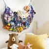 Amdermi Large Stuffed Animal Storage Net or Hammock for Wall Mounted Macrame Stuffed Animal Display For Boho Nursery Baby Boy Playroom Toy Organizers Pet Net-Blue view 3