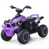 INFANS Kids Ride on ATV, 12V 4 Wheeler Quad Toy Vehicle with Music, Horn, High Low Speeds, LED Lights, Electric Ride On Toy, Battery Powered Wheels Car for Kids Over 3 Years Old (Violet) view 1