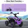 INFANS Kids Ride on ATV, 12V 4 Wheeler Quad Toy Vehicle with Music, Horn, High Low Speeds, LED Lights, Electric Ride On Toy, Battery Powered Wheels Car for Kids Over 3 Years Old (Violet) view 3