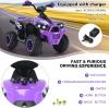 INFANS Kids Ride on ATV, 12V 4 Wheeler Quad Toy Vehicle with Music, Horn, High Low Speeds, LED Lights, Electric Ride On Toy, Battery Powered Wheels Car for Kids Over 3 Years Old (Violet) view 4