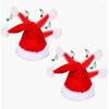Metionc Electric Singing and Dancing Christmas Hat - Funny Plush Swing Christmas Hat for Christmas New Year Party (2pcs) view 1