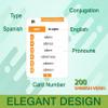 200 Spanish English Bilingual Verbs Verbos Conjugation Presente Indicativo Skill Drill Educational Flash Cards Learning Resource (4" X 2.8") Double-Sided 101 Cards view 2