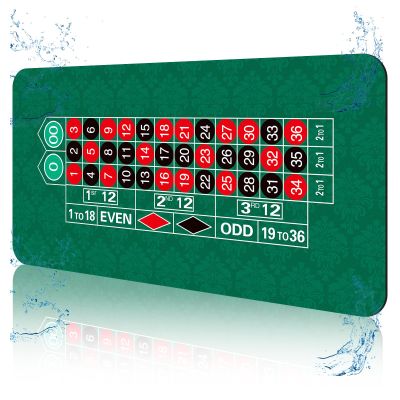FURUISEN 70'' x 35'' Upgraded Waterproof Casino Roulette Tabletop Layout Mat with Carrying Bag, Anti-Slip Rubber Roulette Game Layout Table Top Cover for Parties, Home Entertainment, Game Night