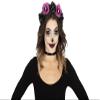 FIESTAS GUIRCA Catrina Headband Lilac and Black Flowers view 1