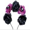 FIESTAS GUIRCA Catrina Headband Lilac and Black Flowers view 2