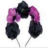 FIESTAS GUIRCA Catrina Headband Lilac and Black Flowers view 3