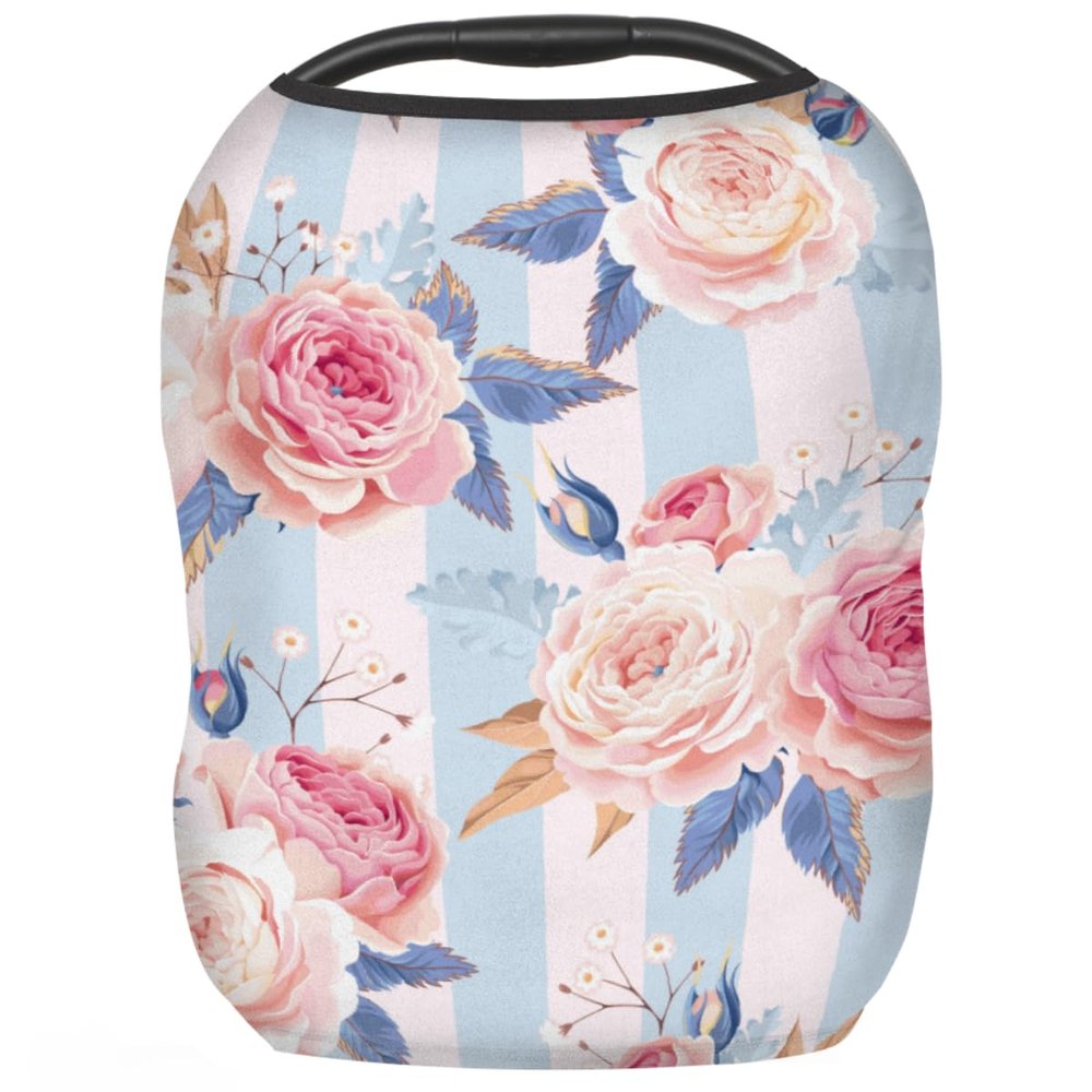 Nice Flower Baby Car Seat Cover for Baby Boys and Girls Breathable Lightweight Carseat Cover Baby Carrier Cover Soft Flexible for Girls Boys