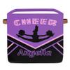 OMFUNS Cheerleaders Cheer Personalized Storage Basket 13x13 Purple Cheer Custom Collapsible Cube Storage Bin Fabric Storage Box Organizing for Closet Shelf Home Nursery Toy Basket view 1
