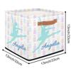 OMFUNS Ballerina Dancer Personalized Storage Basket 13x13 Chic Ballet Custom Collapsible Cube Storage Bin Fabric Storage Box Organizing for Closet Shelf Home Nursery Toy Basket view 2