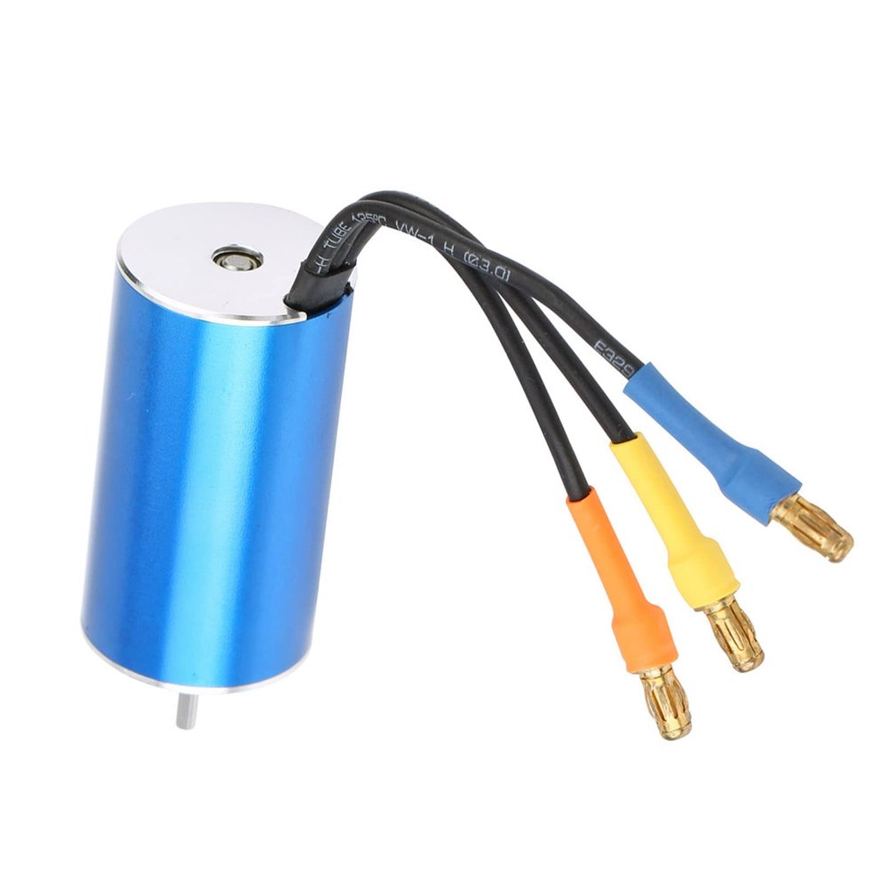 RC Car Motor, 2445 5400KV 4 Poles Sensorless Brushless Motor High Speed Motor for 1/16 1/18 RC Model Car 4 Pmotor