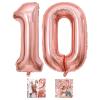 10 Number Balloon Rose Gold 40 inch Big Foil Mylar 10th Balloons for 10 Year Old Boy Girl Birthday Party Decorations Wedding Anniversary Events Supplies view 1