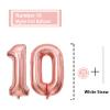 10 Number Balloon Rose Gold 40 inch Big Foil Mylar 10th Balloons for 10 Year Old Boy Girl Birthday Party Decorations Wedding Anniversary Events Supplies view 2
