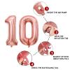 10 Number Balloon Rose Gold 40 inch Big Foil Mylar 10th Balloons for 10 Year Old Boy Girl Birthday Party Decorations Wedding Anniversary Events Supplies view 3