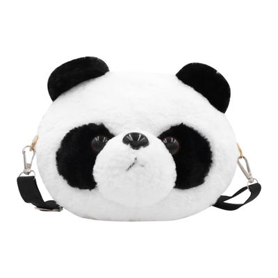 Amamcy Cute Stuffed Animal Purse for Girls 3D Bear Panda Head Crossbody Bag Fluffy Pig Frog Shoulder Bag Plush Animal Bag