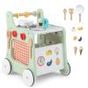 HONEY JOY Baby Push Walker, 6-in-1 Wooden Play Kitchen Walker Activity Center w/Shape Sorter, Develop Motor Skills & Creativity, Push Toys for Babies Learning to Walk, Gift for Boys and Girls view 1