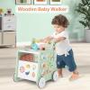 HONEY JOY Baby Push Walker, 6-in-1 Wooden Play Kitchen Walker Activity Center w/Shape Sorter, Develop Motor Skills & Creativity, Push Toys for Babies Learning to Walk, Gift for Boys and Girls view 2