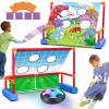 Ocditikl 2-in-1 Moving Kick Toss Games for Kids Ages 4-12, Light Up Hover Soccer Ball with Animal Bean Bag Toss, Indoor Outdoor Birthday Toys for 4 5 6 7 8 9 10 11 12 Year Old Boys Girls view 1