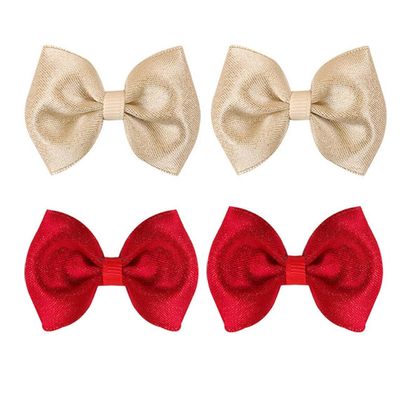 Red Hair Bow Christmas Bows Hair Clips Women Bowknot Hair Clip Barrettes Valentine's Hair Accessories for Female TSFJ63 (Red Gold Hair Pin)
