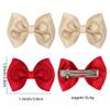 Red Hair Bow Christmas Bows Hair Clips Women Bowknot Hair Clip Barrettes Valentine's Hair Accessories for Female TSFJ63 (Red Gold Hair Pin) view 2